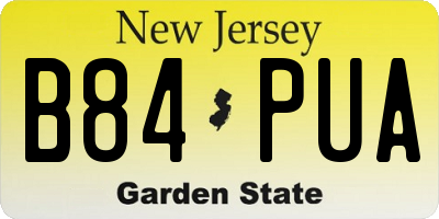 NJ license plate B84PUA