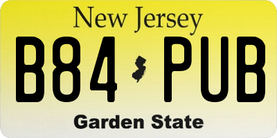 NJ license plate B84PUB