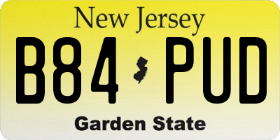 NJ license plate B84PUD