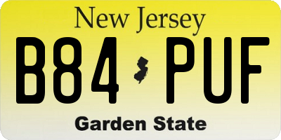 NJ license plate B84PUF