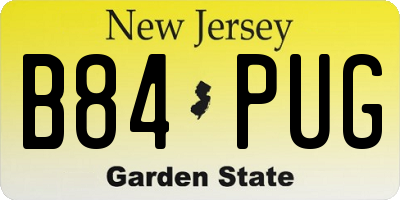 NJ license plate B84PUG