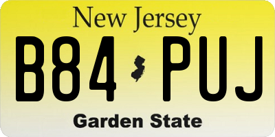 NJ license plate B84PUJ