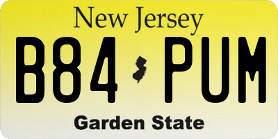 NJ license plate B84PUM