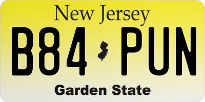 NJ license plate B84PUN