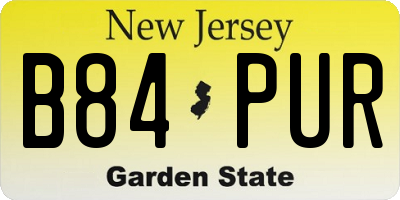 NJ license plate B84PUR