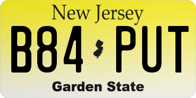 NJ license plate B84PUT