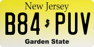 NJ license plate B84PUV