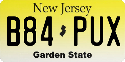 NJ license plate B84PUX