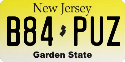 NJ license plate B84PUZ