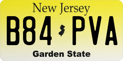 NJ license plate B84PVA