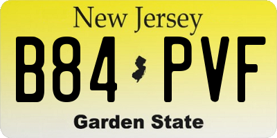 NJ license plate B84PVF