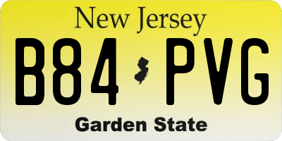NJ license plate B84PVG