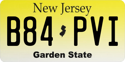 NJ license plate B84PVI