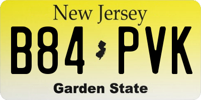 NJ license plate B84PVK