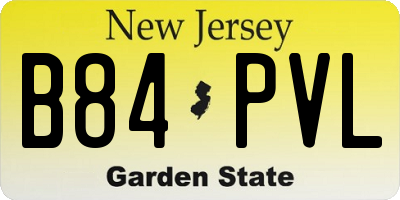 NJ license plate B84PVL