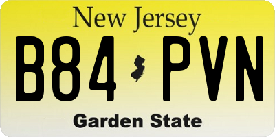 NJ license plate B84PVN