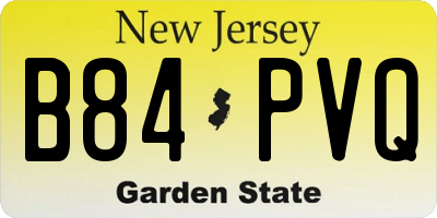 NJ license plate B84PVQ