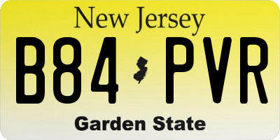 NJ license plate B84PVR