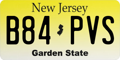 NJ license plate B84PVS