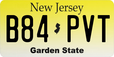NJ license plate B84PVT