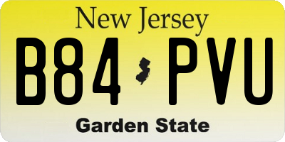 NJ license plate B84PVU