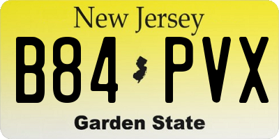 NJ license plate B84PVX