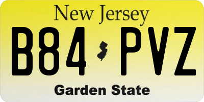 NJ license plate B84PVZ