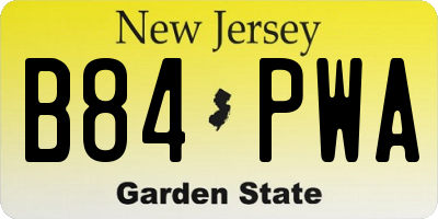 NJ license plate B84PWA