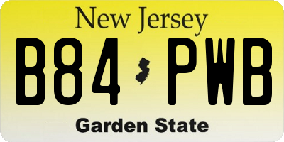 NJ license plate B84PWB