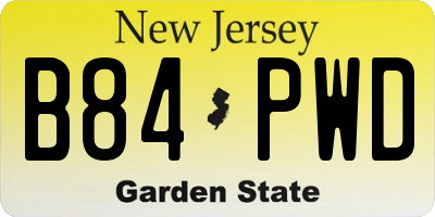 NJ license plate B84PWD
