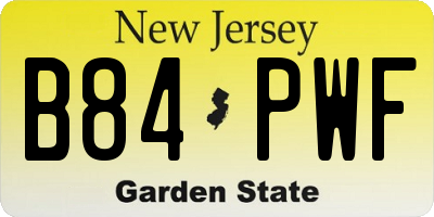 NJ license plate B84PWF