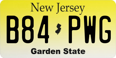 NJ license plate B84PWG