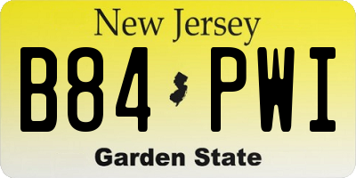 NJ license plate B84PWI