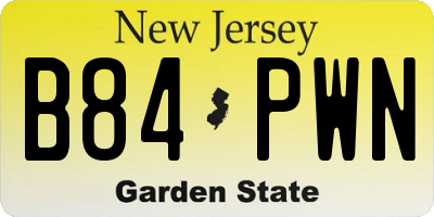 NJ license plate B84PWN