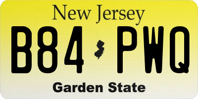 NJ license plate B84PWQ