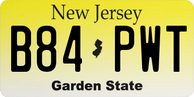 NJ license plate B84PWT