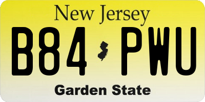 NJ license plate B84PWU