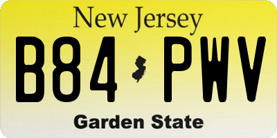 NJ license plate B84PWV