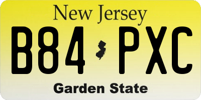 NJ license plate B84PXC