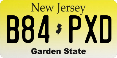 NJ license plate B84PXD