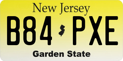 NJ license plate B84PXE