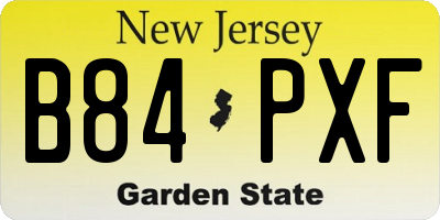 NJ license plate B84PXF