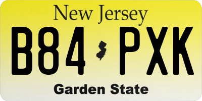 NJ license plate B84PXK