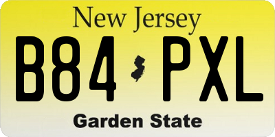NJ license plate B84PXL