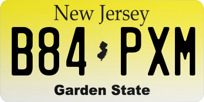 NJ license plate B84PXM