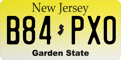 NJ license plate B84PXO