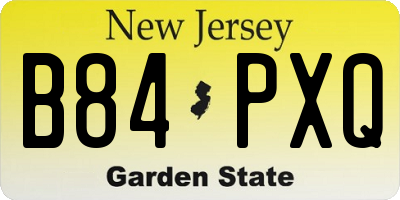NJ license plate B84PXQ