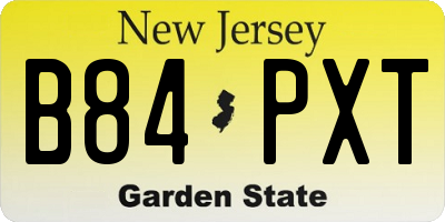 NJ license plate B84PXT