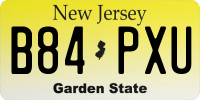 NJ license plate B84PXU