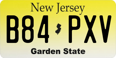 NJ license plate B84PXV